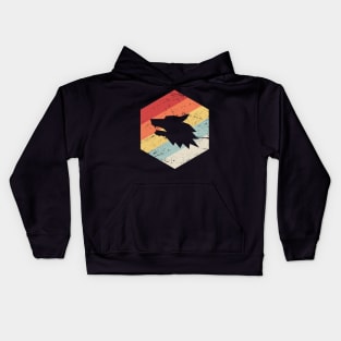 Retro 70s Wolf Icon Kids Hoodie